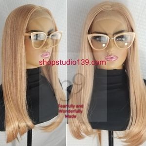 Beautiful peach transparent lace front wig